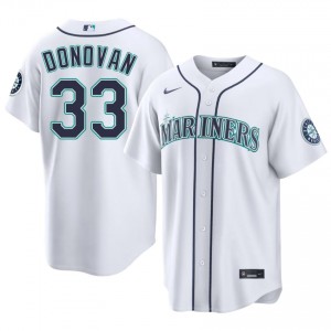 SEA Mariners Brendan Donovan #33 White Men Premium Jersey | MLB Collectible Baseball Uniform pu353746