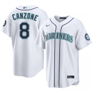 SEA Mariners Dominic Canzone #8 White Men Premium Jersey | MLB Collectible Baseball Uniform PRX7r710