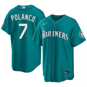 Jorge Polanco #7 Teal Baseball Jersey | Men Mariners Premium MLB Uniform h6Fr8M34