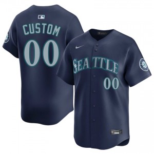 SEA Mariners Custom #00 Navy Men Premium Jersey | MLB Collectible Baseball Uniform 65Swy455