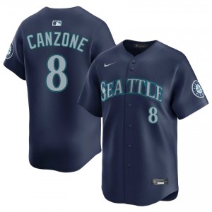 Dominic Canzone #8 Navy Baseball Jersey | Men Mariners Premium MLB Uniform 863o7a42