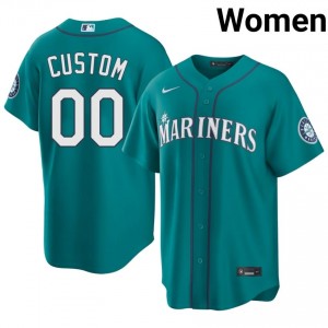 Women Custom #00 Seattle Mariners Teal Elite Baseball Jersey| Stitched Authentic UVvque66