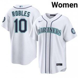 Women Victor Robles #10 Seattle Mariners White Elite Baseball Jersey| Stitch Authentic 06x06Q56