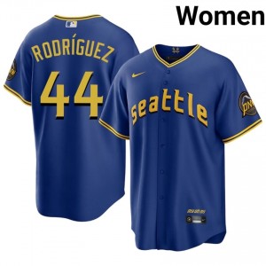 Julio Rodriguez #44 Royal Baseball City Connect Jersey | Women Mariners Premium MLB Uniform 7633j844
