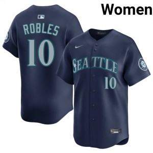 #10 Victor Robles Navy On-Field Style Baseball Jersey | Women Authentic SEA MLB Apparel 0VS41759