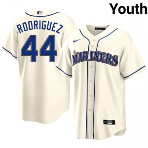 Julio Rodriguez #44 Cream Baseball Jersey | Youth Mariners Premium MLB Uniform A6M83729