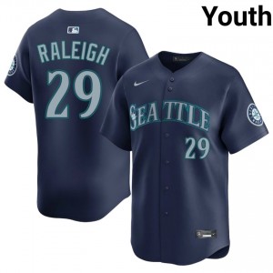 SEA Mariners Cal Raleigh #29 Navy Youth Premium Jersey | MLB Collectible Baseball Uniform 1163fG76