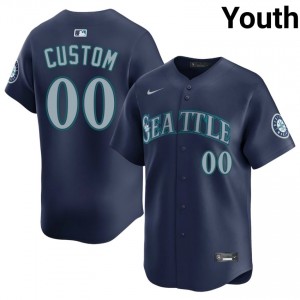SEA Mariners Custom #00 Navy Youth Premium Jersey | MLB Collectible Baseball Uniform s7187j25