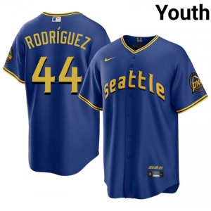 Julio Rodriguez #44 Royal Baseball City Connect Jersey | Youth Mariners Premium MLB Uniform Vr01t866